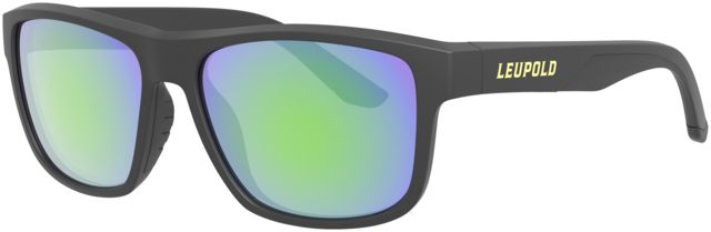 Leupold Katmai Sunglasses Matte Black Frame Square Emerald Mirror Lens Polarized Narrow-Regular