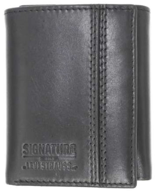 Levis Signature Gold Double Stitched Bifold Black