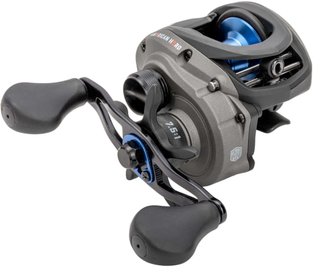 Lew's American Hero Baitcast Reel 4+1 Bearings 7.5-1 Ratio 1-PC Graphite Frame Speed Gears Speed Lube Magnetic Control System Rulon Drag RH Retrieve
