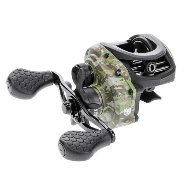 Lew's American Hero Camo Baitcast Reel 5+1 Bearings 7.5-1 Ratio 1-PC Graphite Frame Rulon Drag LH Retrieve Camo/Black