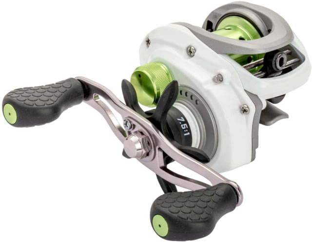 Lew's MACH 1 SS Baitcast Reel 7+1 Bearings 7.5-1 Ratio Graphite Frame and Sideplate Shallow Spool Multi-Setting Brake Combat Grips RH Retrieve