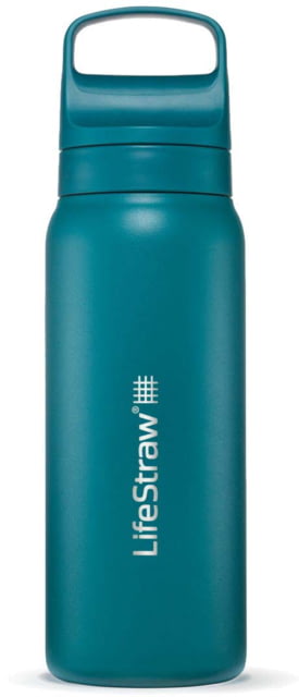 LifeStraw Go Series Stainless Steel 24 Oz Water Bottle w/Filter Laguna Teal 24oz