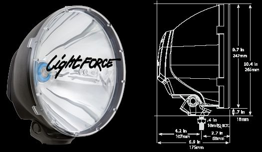 Lightforce Driving Light Xgt 240 Single Unit 12 Volt 100 Watt GJQC