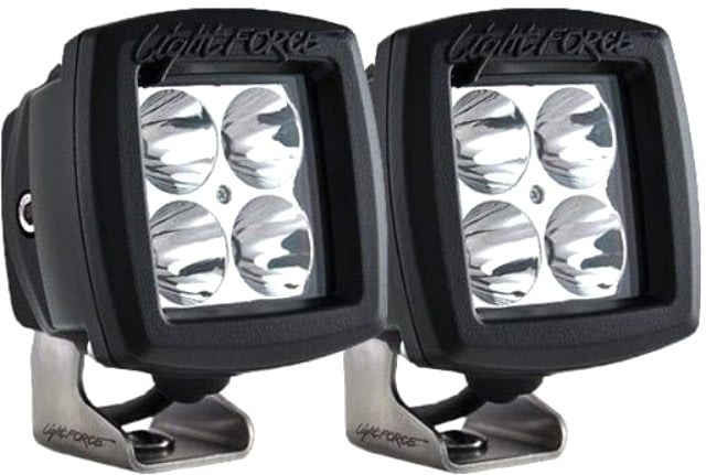 Lightforce Performance Lighting 2 in Rok40 Dual Row 10W Chips Flashlight Spot Beam Pair W/ Harness Black