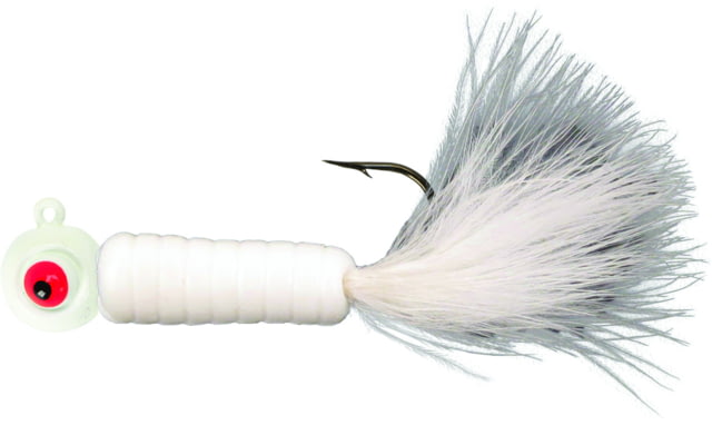 Lindy Fuzz-E-Grub Jig White 1/8oz 2in 2 per Pack