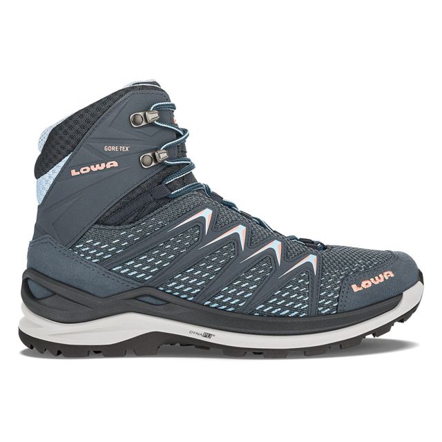 Lowa Innox Pro GTX Mid Hiking Boots - Women's Steel Blue/Salmon Medium 8.5