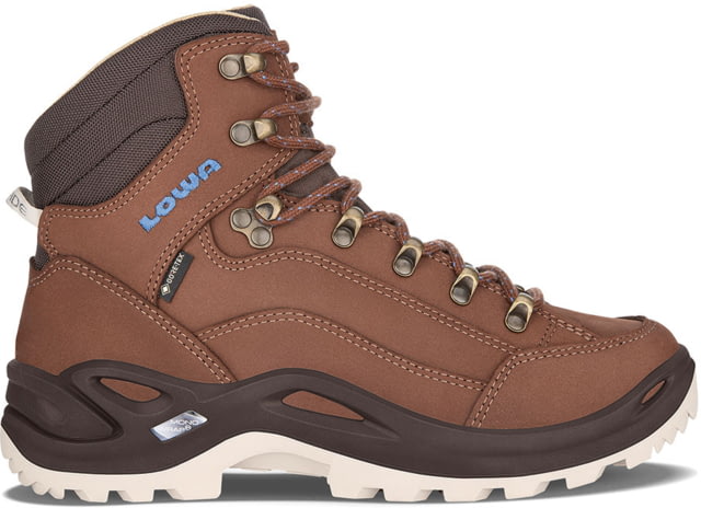 Lowa Renegade GTX Mid Hiking Shoes - Womens Mahogany/Navy 10.5