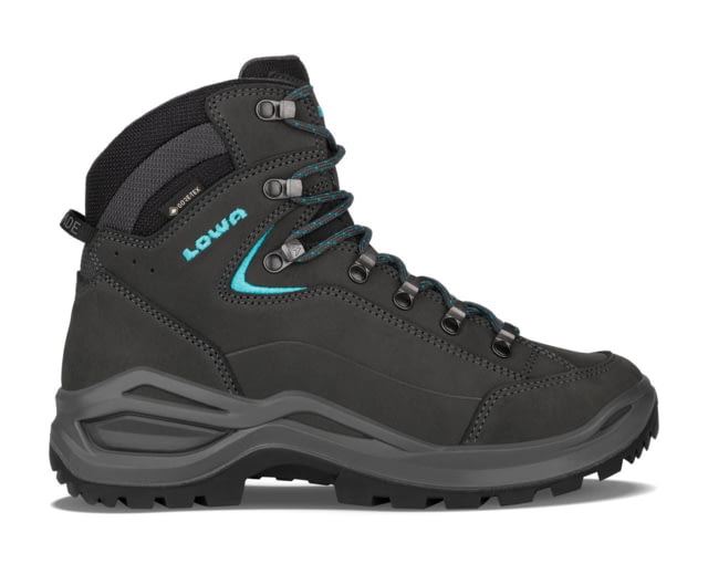 Lowa Renegade Evo GTX Mid Hiking Shoes - Women's Narrow - Women's Asphalt/Turquoise 5.5