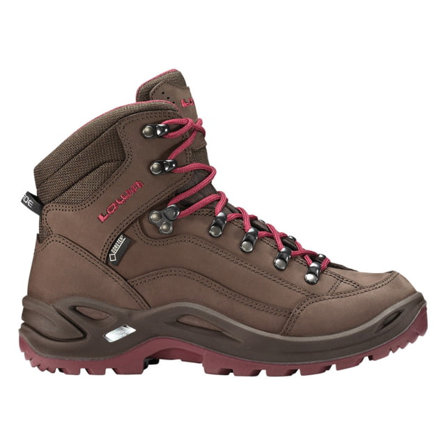 Lowa Renegade GTX Mid Hiking Shoes - Womens Espresso/Berry 8.5 US Wide  US