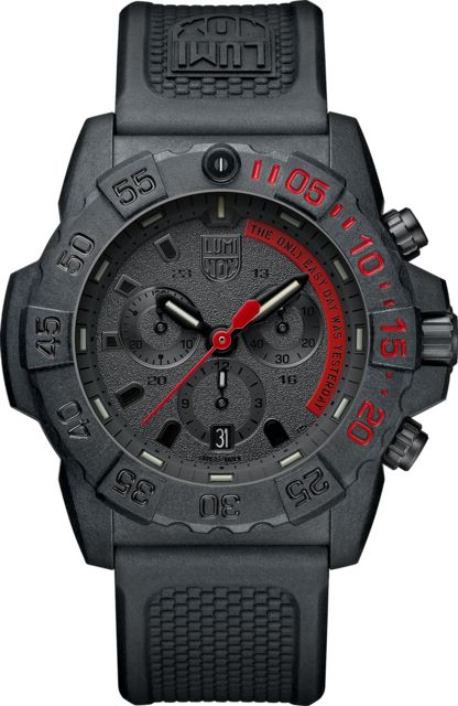 Luminox Navy Seal Chronograph Watches Black/Red/Black 45 mm