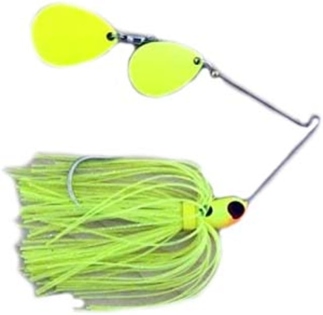 Lunker Lure Hawg Caller Proven Winner Double Colorado Blade Spinnerbait Mustad Fishing Hook 3/8oz 1 Piece Yellow/Chartreuse Head/Chartreuse/Silver