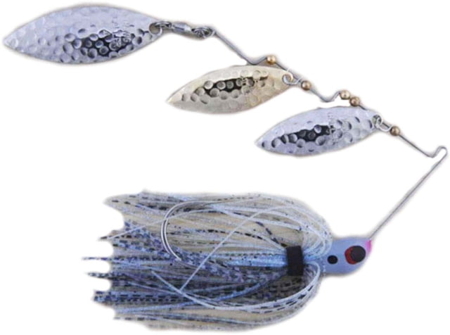 Lunker Lure Hawg Caller Proven Winner Triple Blade Spinnerbait Mustad Fishing Hook 3/4oz 1 Piece Blue Glimmer Head/Blue Fish Scale Skirt