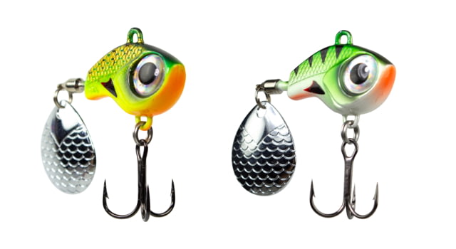 Lunkerhunt Big Eye Tail Spin Jig Fire Tiger Glow 1.2in & 3/8 oz