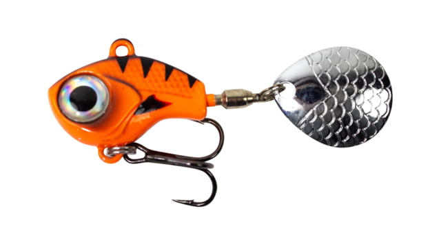 Lunkerhunt Big Eye Tail Spin Jig Fluorescent Orange Glow 1.2in & 3/8 oz