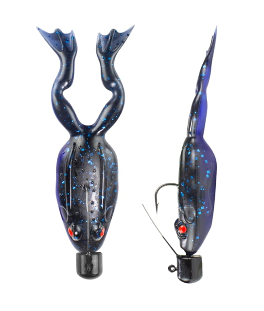 Lunkerhunt Finesse Frog - Pre-Rigged Black Blue 3in & 1/4 oz
