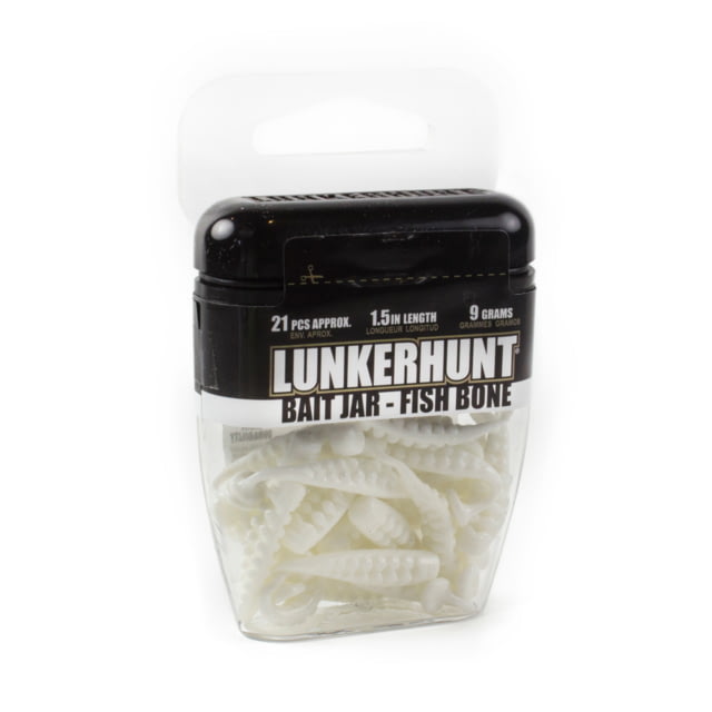 Lunkerhunt Fish Bone Bait Jar White 1.5in & 1/3 oz