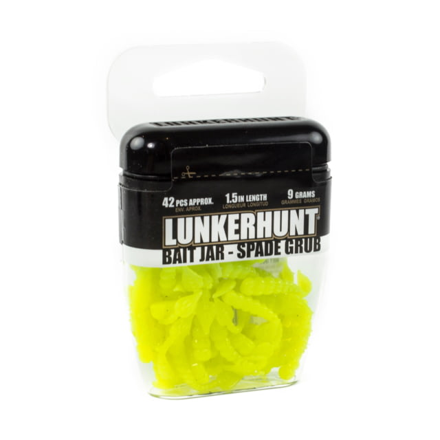 Lunkerhunt Spade Grub Bait Jar Grub 1 1.5in Chartreuse