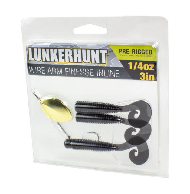Lunkerhunt Wirearm Finesse Kit - Inline Spinner Black 3in & 1/4 oz