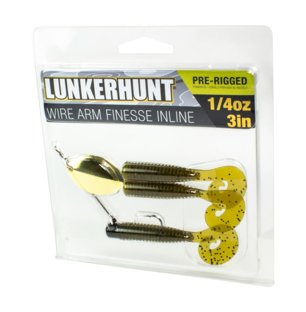 Lunkerhunt Wirearm Finesse Kit - Inline Spinner Green Pumpkin 3in & 1/4 oz