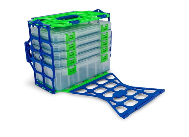 Lure Lock Deep Lure Locker w/4 Ultra Thin Boxes & 1 Deep Box & Tak Liner Clear/Green Green/Blue