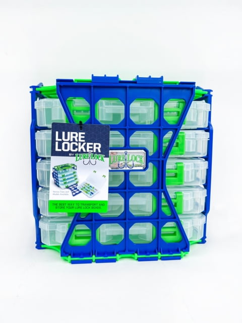 Lure Lock Lure Locker & 5 Pack of Boxes w/out Gel Medium 3 Compartment Clear/Green Green/Blue LL2