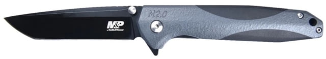 M&P 2-Tone Clip Folder Knife 3.4in 8Cr13MoV Steel Blade 4.75in Rubberized Handle