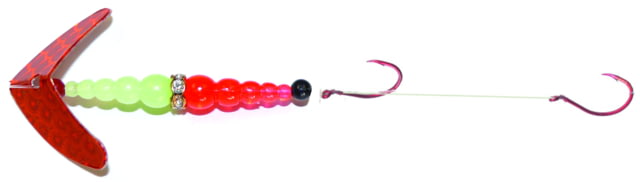 Mack's Lure Double Whammy Pro Spinner Rig 2 Number 4 Hooks 72in Leader Copper Scale Smile Blade/Glow/Flo Orange Bead