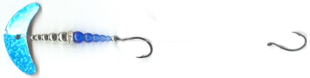 Mack's Lure Double Whammy Walleye Spinner Rig Blue Silver Tiger Smile Blade/Chrome/Blue Bead