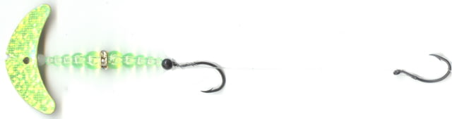 Mack's Lure Double Whammy Walleye Spinner Rig Chartreuse Sparkle Smile Blade/Flo Chartreuse Bead