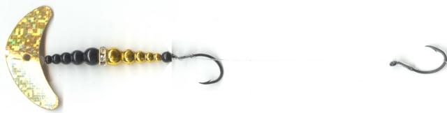 Mack's Lure Double Whammy Walleye Spinner Rig Gold Black Scale Smile Blade/Black & Gold Bead