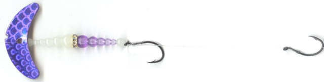 Mack's Lure Double Whammy Walleye Spinner Rig Purple Scale Smile Blade/Glo White/Flo Purple Bead