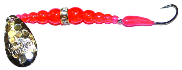 Mack's Lure Kokanee Killer Number 8 Single Hook 48in Leader Hammered Nickel Blade/Flo Orange Bead/Hot Cerise Glo Hook