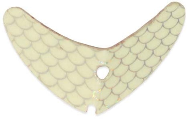 Mack's Lure Smile Blade Glow White Scale/Silver 1.1in 5 Pack