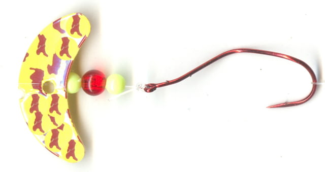 Mack's Lure Smile Blade Slow Death Rig Number 2 Hook Chartreuse Red Tiger Smile Blade/Yellow Chartreuse Bead/Ruby Center Bead