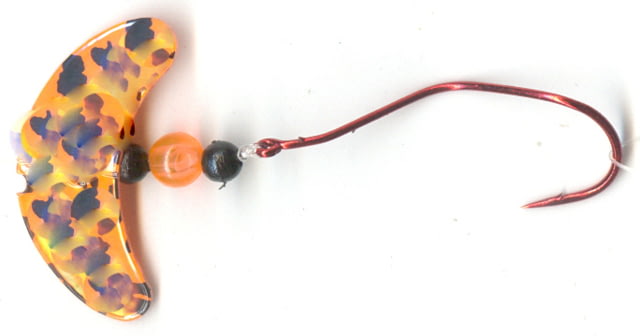 Mack's Lure Smile Blade Slow Death Rig Number 2 Hook Orange Black Tiger Smile Blade/Black Bead/Flo Fire Orange Center Bead