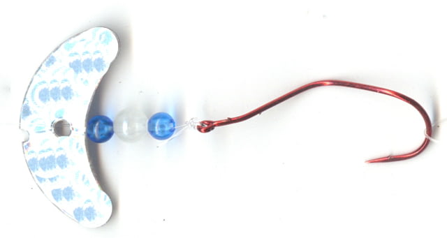 Mack's Lure Smile Blade Slow Death Rig Number 2 Hook Silver Scale Smile Blade/Flo Blue Bead/Glo White Center Bead