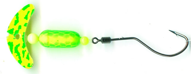 Mack's Lure Smile Blade Spindrift Walleye Spinner Number 1 Hook 72in Leader Chartreuse Green Tiger Smile Blade/Chrt Grn Scale Pill