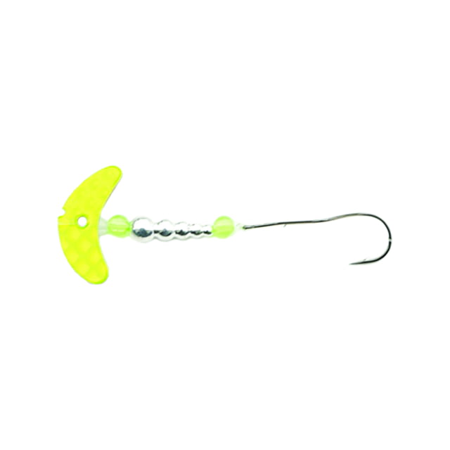 Mack's Lure Smile Blade Super Slow Death Rig Number 1 Hook Chartreuse Scale Smile Blade/Silver TapeRed Bead/Flo Chartreuse Bead