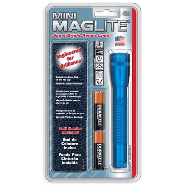 Maglite M2a Mini Mag 2 Aa-cell Incandescent Flashlight W/holster Purple