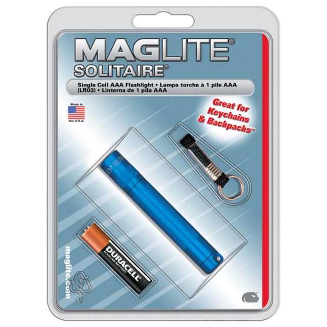 MagLite Solitaire AAA 1-Cell Incandescent Flashlight Blue Blister Pack
