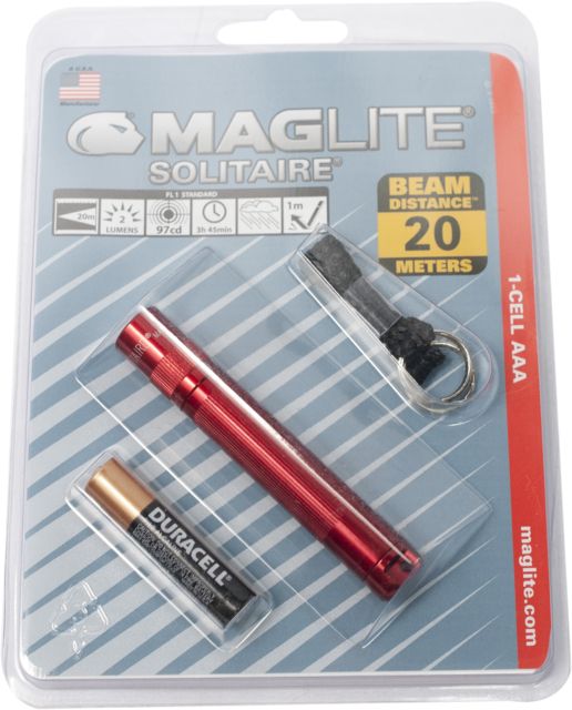 MagLite Solitaire AAA 1-Cell Incandescent Flashlight Red Blister Pack
