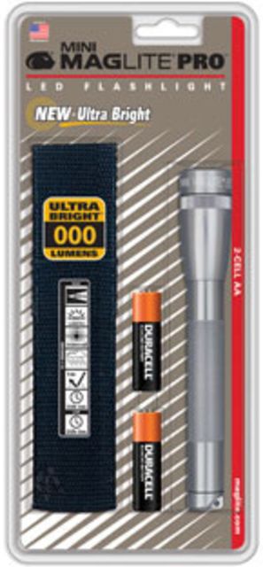 MagLite Mini 2 Cell AA Incandescent Flashlight Gray Pewter Blister Card