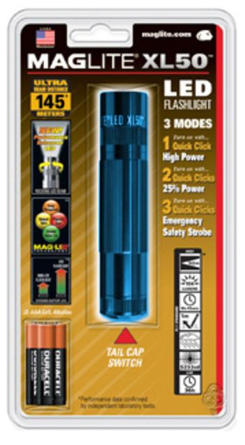 Mag Instrument XL 50 LED Flashlight w/Strobe Blister Pack Blue
