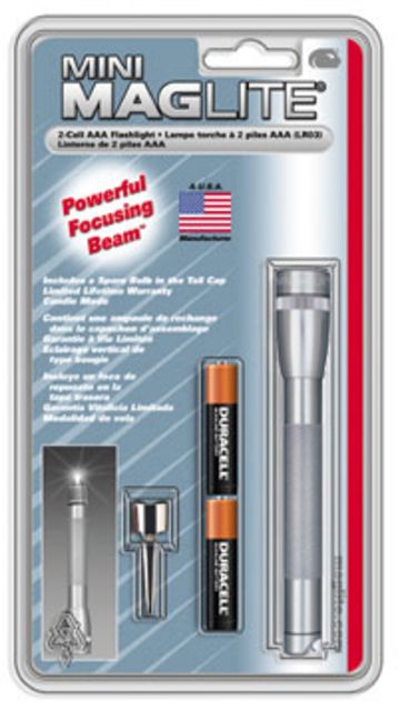 MagLite Solitaire AAA 1-Cell Incandescent Flashlight Gray Pewter Blister Pack