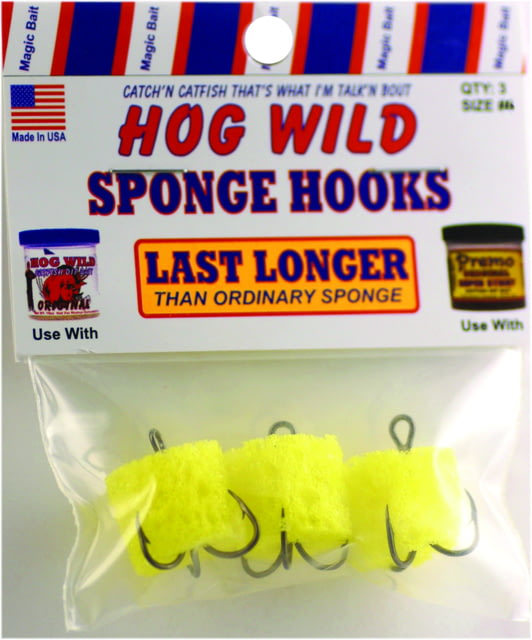 Magic Bait Hog Wild Bronze Hook Treble/Baitholder Yellow Size 4 2 Per Pack