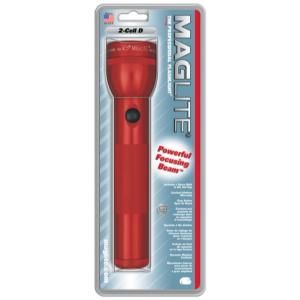MagLite Standard 2 Cell D LED Flashlight Red Blister Pack