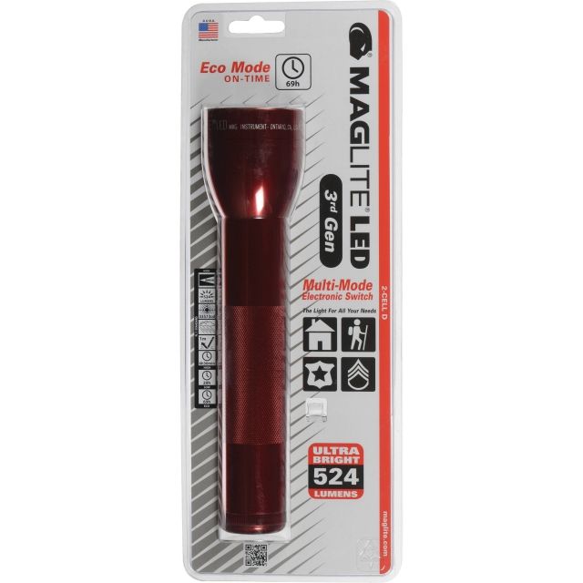 Maglite LED 3d Generation 2-Cell D Flashlight Blister Pack Red ST23036