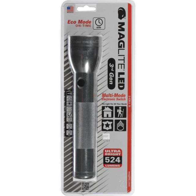 Maglite LED 3d Generation 2-Cell D Flashlight Blister Pack Silver ST23106