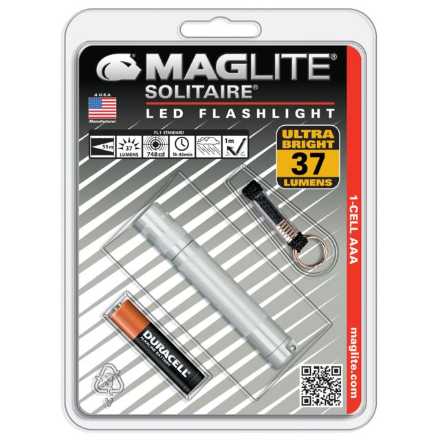 MagLite Solitaire LED Flashlight 1AAA Silver Han