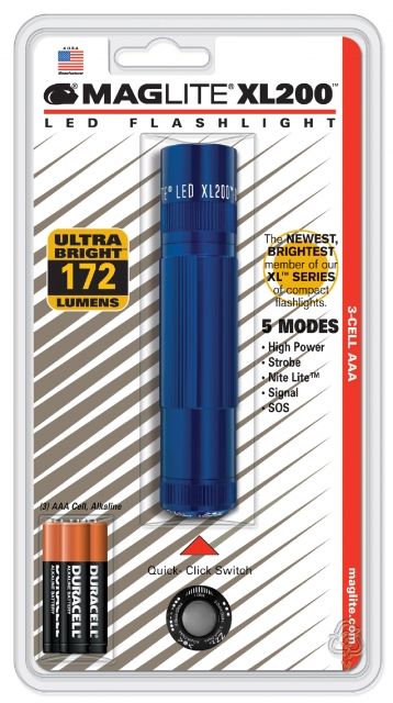 Maglite XL200 3-Cell AAA LED Flashlight Blue Blister Pack